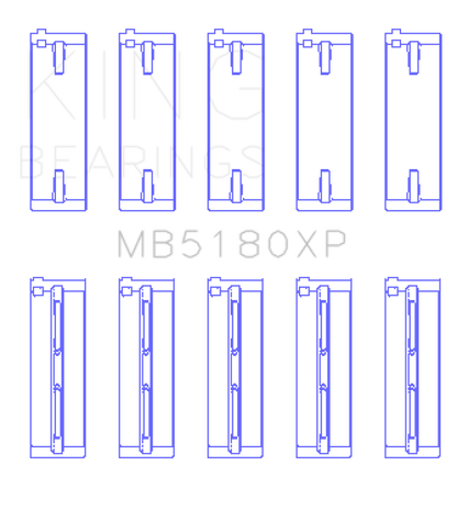 King Engine Bearings King Renault F8Q/F7R/F8M (Size STD) Performance Main Bearing Set MB5180XP MB5180XP Photo - Primary