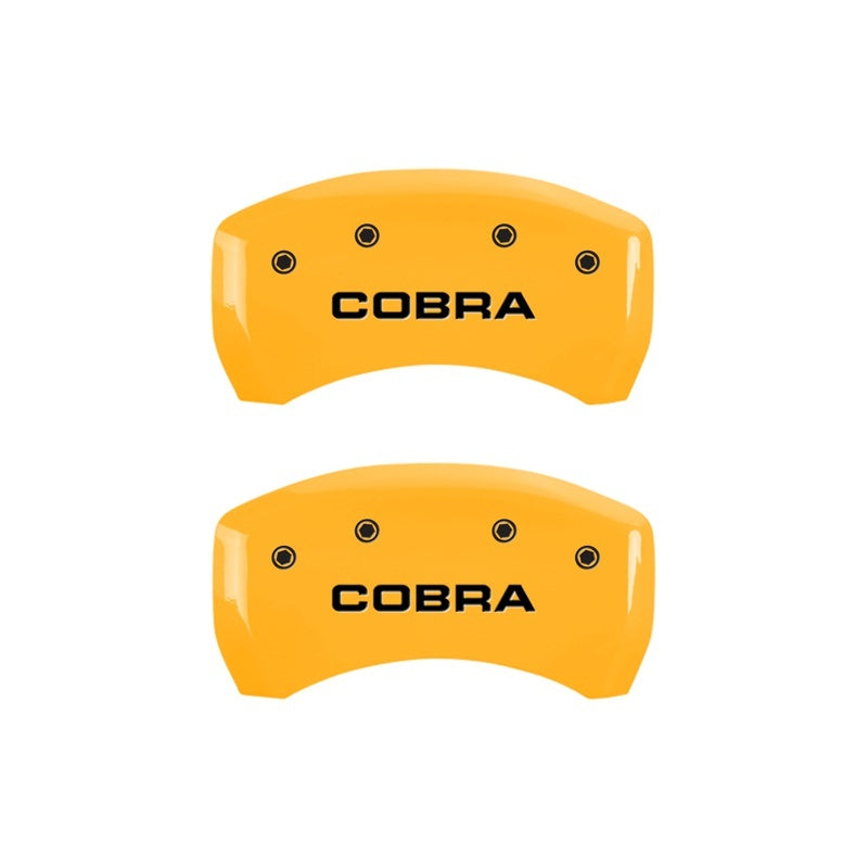 MGP Rear set 2 Caliper Covers Engraved Rear Cobra Yellow finish black ch 10010RCOBYL 10010RCOBYL Photo - Primary