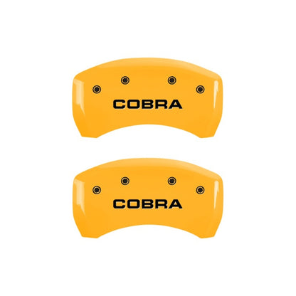 MGP Rear set 2 Caliper Covers Engraved Rear Cobra Yellow finish black ch 10010RCOBYL 10010RCOBYL Photo - Primary