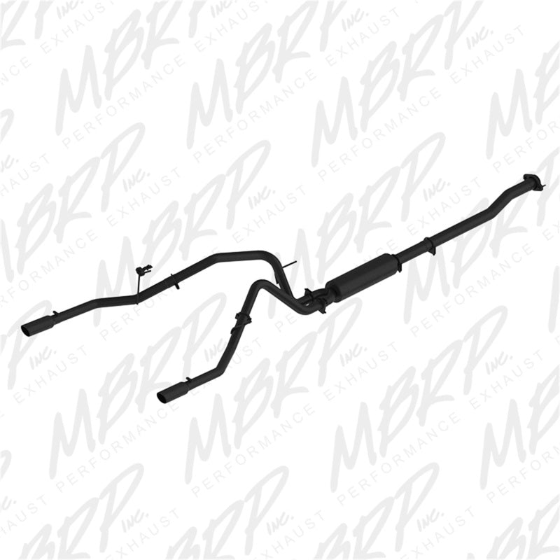 MBRP 11-14 Ford F-150 V6 Ecoboost Black Coated 2.5in Cat-Back Dual Rear S5240BLK Photo - Primary
