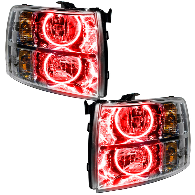 ORACLE Lighting 07-13 Chevrolet Silverado Pre-Assembled LED Halo Headlights (Round Style) -Red 7007-003 7007-003 Photo - Primary