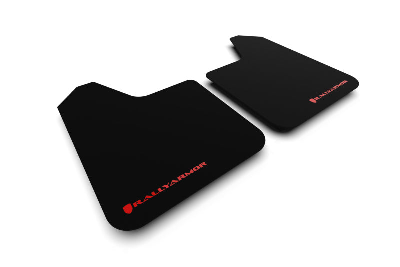 Rally Armor Universal Basic Mud Flap w/ Red Logo - Pair MF12-BAS-RD-LRT MF12-BAS-RD-LRT Photo - Primary