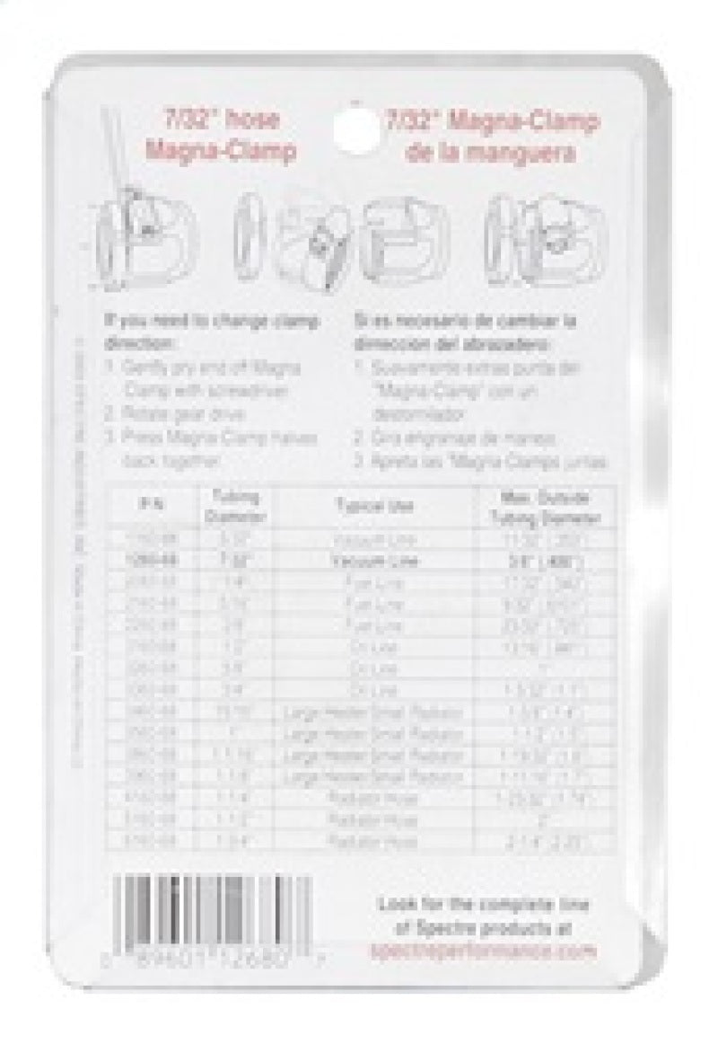 Spectre Magna-Clamp Hose Clamps 7/32in. (2 Pack) - Chrome 1268 1268 Photo - in package