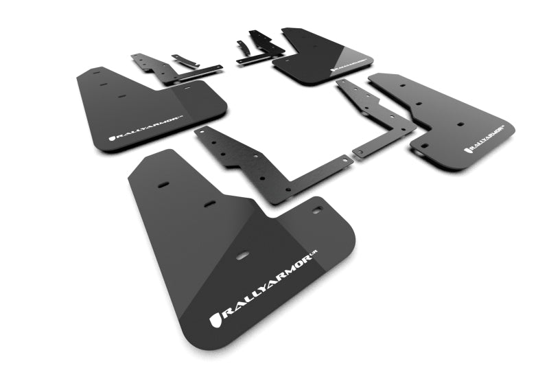 Rally Armor RAL Classic Blk Flap/Wht Logo Body Armor & Protection Mud Flaps main image