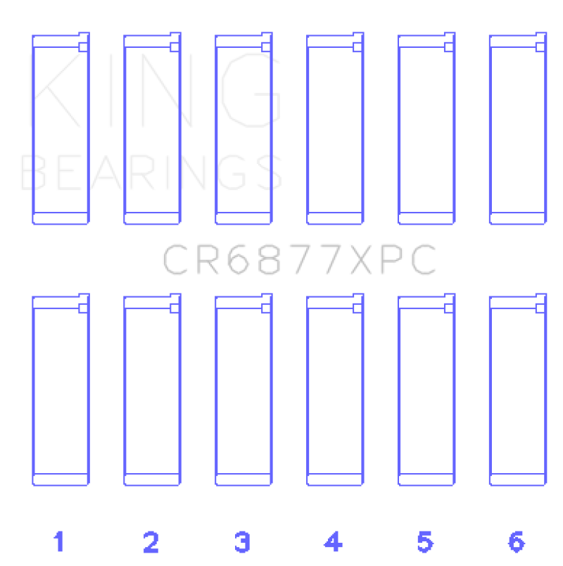 King Engine Bearings King BMW S54B32 3.2L Coated Performance Rod Bearing Set of 6 (Size .026) CR6877XPC.026 CR6877XPC.026 Photo - Primary
