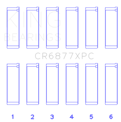 King Engine Bearings King BMW S54B32 3.2L Coated Performance Rod Bearing Set of 6 (Size .026) CR6877XPC.026 CR6877XPC.026 Photo - Primary