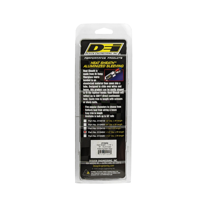 DEI Heat Sheath 1-1/4in I.D. x 3ft - Aluminized Sleeving- Sewn Edge 10404 10404 Photo - Unmounted