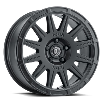 ICON Ricochet 17x8 5x108 38mm Offset 6in BS Satin Black Wheel 7017803160SB 7017803160SB Photo - Primary