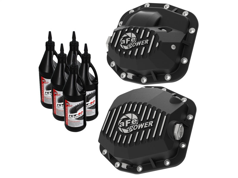 aFe Pro Series Front and Rear Differential Cover Kit w/ Oil (Dana M186 & M 46-7101AB Photo - Primary