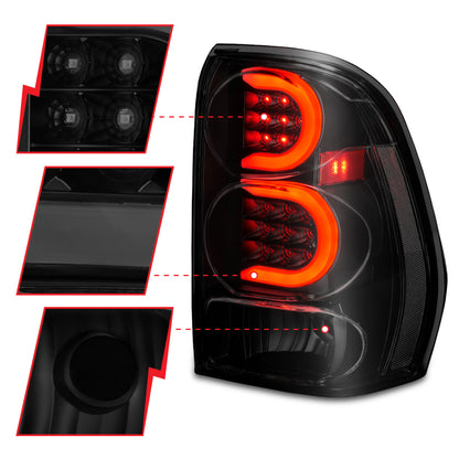 ANZO 2002-2009 Chevrolet Trailblazer LED Tail Lights w/ Light Bar Black Housing Smoke Lens 311372 311372 User 2