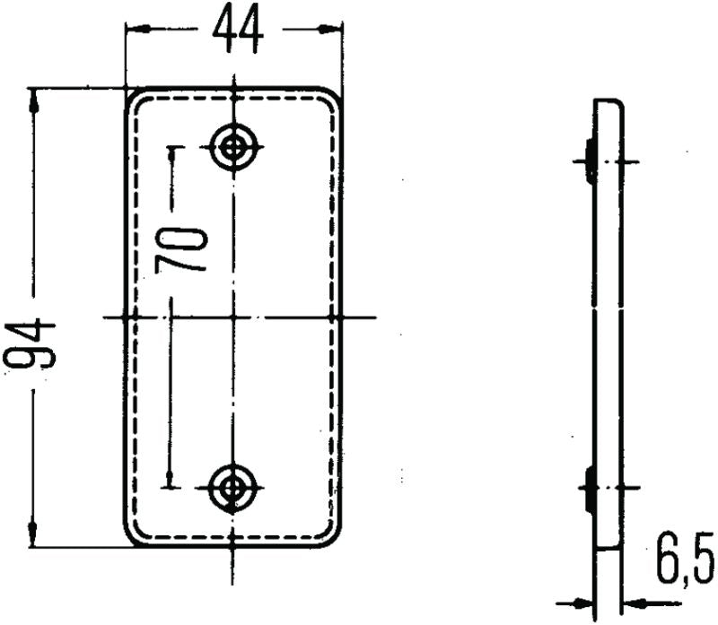 Hella Reflex Reflector Yellow 8Ra 003326011 003326011 Technical Drawing