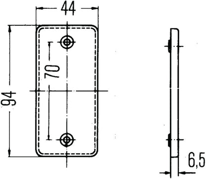 Hella Reflex Reflector Yellow 8Ra 003326011 003326011 Technical Drawing