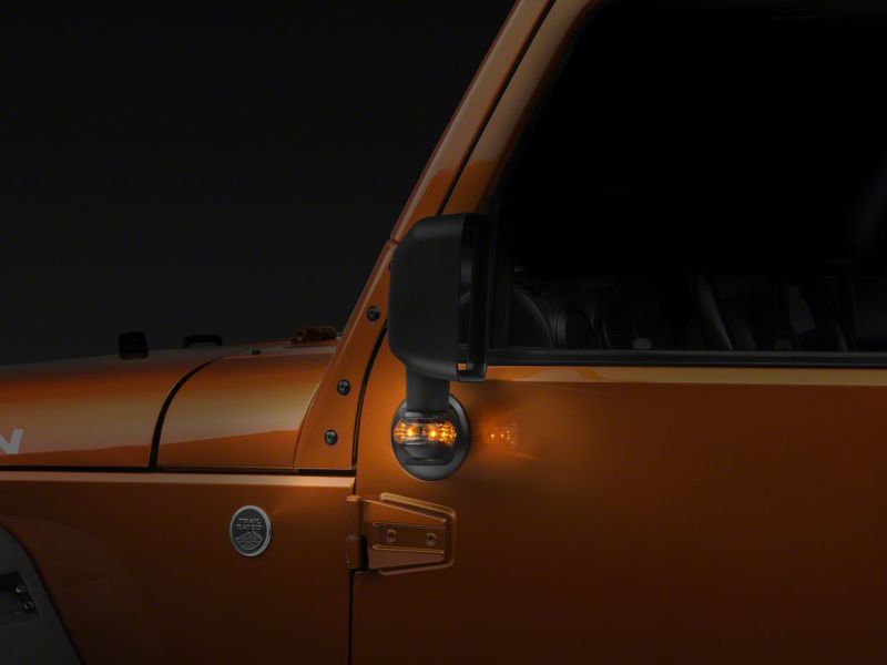 Raxiom 07-18 Jeep Wrangler JK Side Mirrors w/ LED Signal Indicators- Blk J106890 J106890 Photo - Close Up