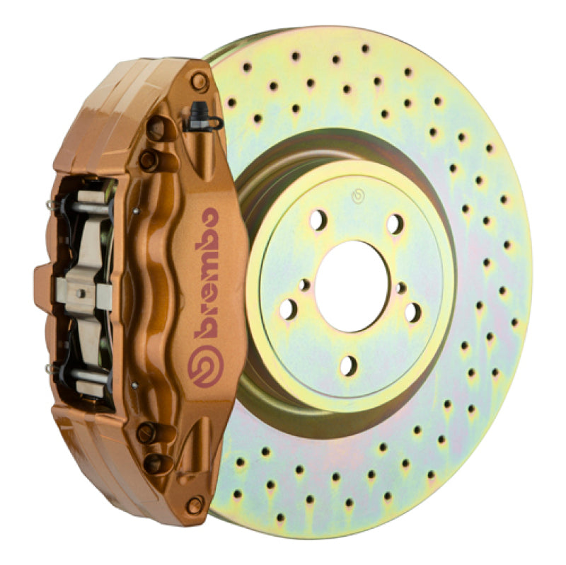 Brembo 15-21 WRX (VA) Front GT BBK 4 Piston Cast 2pc 326 x30 1pc Rotor Drilled - Gold 1E4.6003A4 1E4.6003A4 Photo - Primary