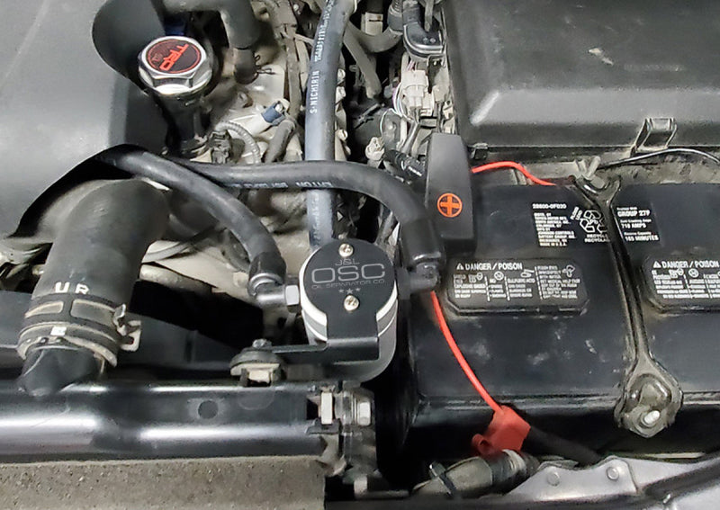 J&L 07-21 Toyota Tundra 5.7L Driver Side Oil Separator 3.0 - Clear Anodized 3105D-C 3105D-C Photo - Mounted