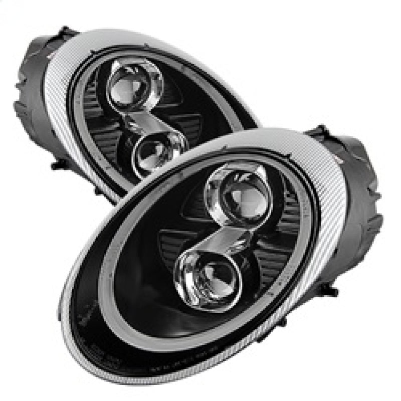 Spyder Porsche 911 997 2005-2009 Projector Headlights Halogen Model DRL LED Blk PRO-YD-P99705-DRL-BK 5080134 5080134 Photo - Primary