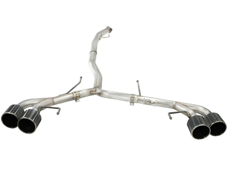 aFe Takeda 3in SS Exhaust Cat-Back 09-14 Nissan GTR V6 3.8L Carbon Fiber Tips 49-36108-C 49-36108-C Photo - Unmounted