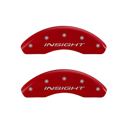MGP Front set 2 Caliper Covers Engraved Front Insight Red finish silver ch 20003FINSRD 20003FINSRD Photo - Primary