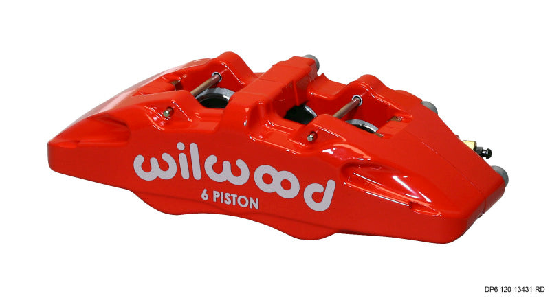 Wilwood Caliper-Forged Dynapro 6 5.25in Mount-Red-L/H 1.62/1.38in/1.38in Pistons .38in Disc 120-13431-RD 120-13431-RD Photo - Primary