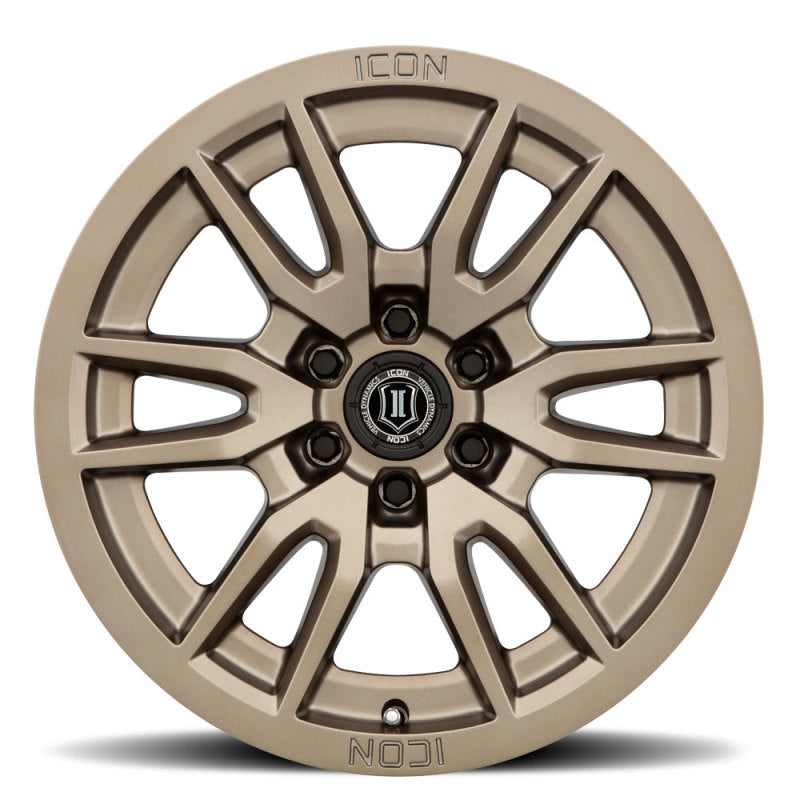 ICON Vector 6 17x8.5 6x5.5 0mm Offset 4.75in BS 106.1mm Bore Bronze Wheel 2417858347BR 2417858347BR Photo - Close Up