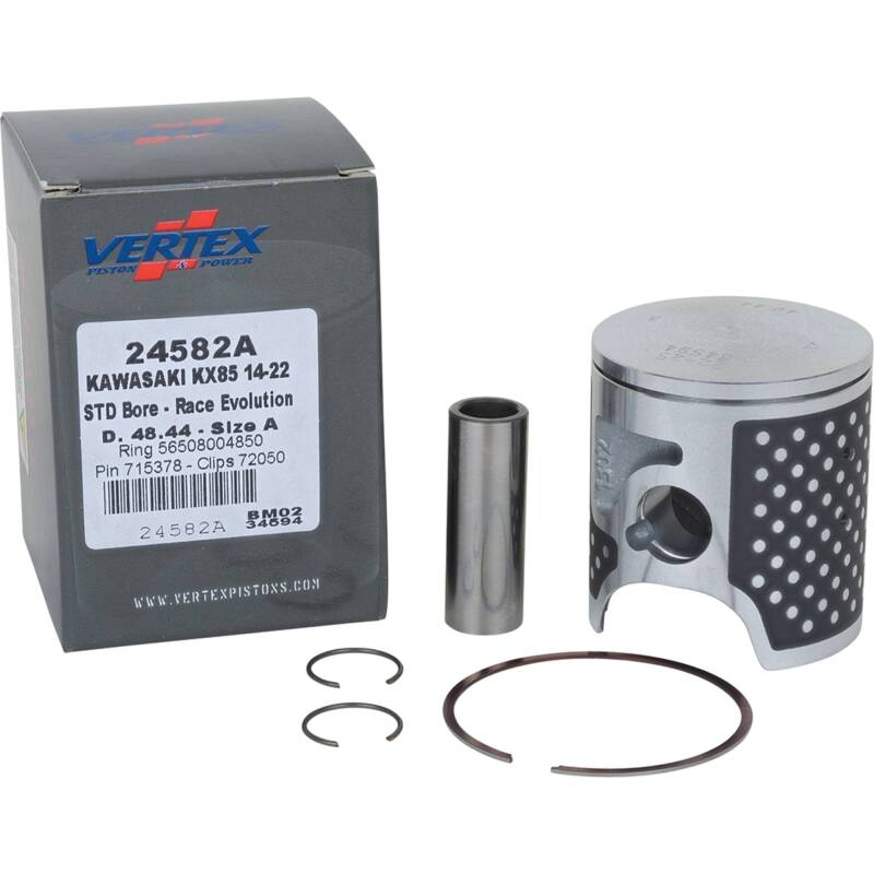 Vertex Pistons Vertex Piston 14-24 Kawasaki KX 85 85cc Cast Race Evolution Piston Kit 24582A 24582A Photo - Primary