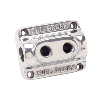 Edelbrock Polished Fuel Block Dual Carb 12801 12801 Photo - out of package