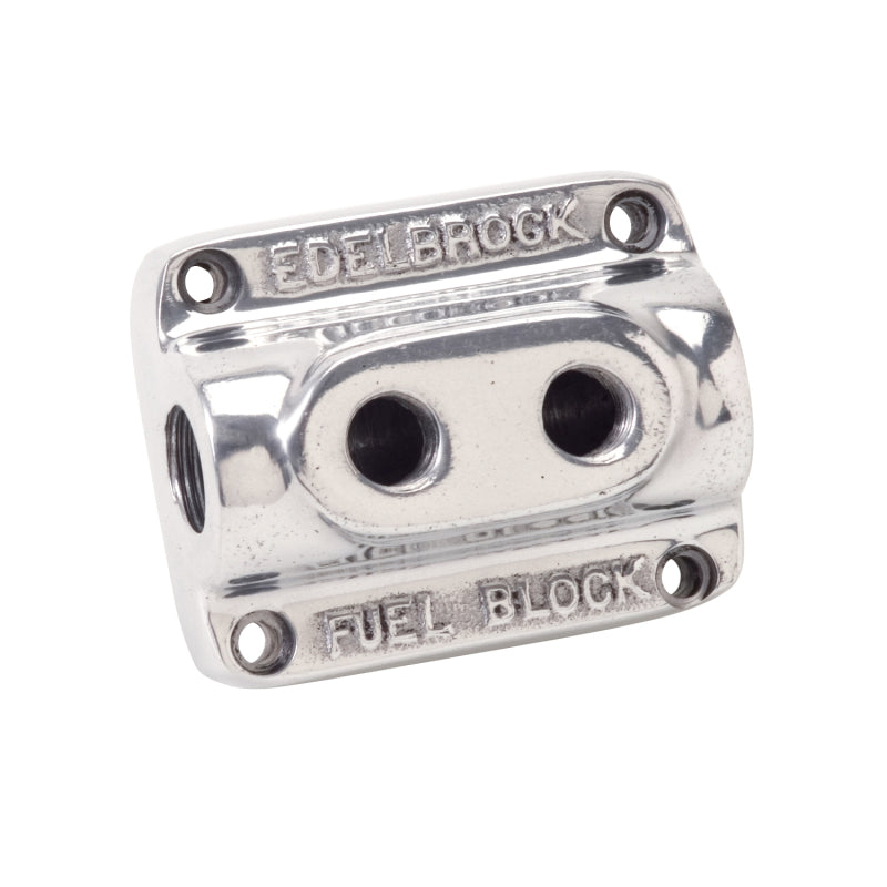 Edelbrock Polished Fuel Block Dual Carb 12801 12801 Photo - out of package