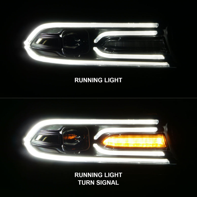 ANZO 2015-2018 Dodge Charger Projector Headlights Plank Style Black 121559 121559 User 1