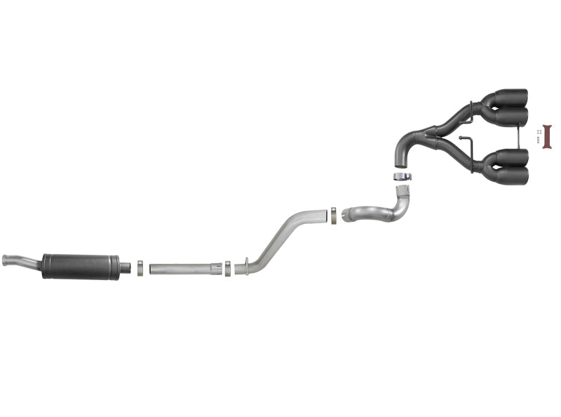 aFe Rebel Series 2-1/2" 304 Stainless Steel Cat-Back Exhaust System 49-38073-B Photo - Unmounted