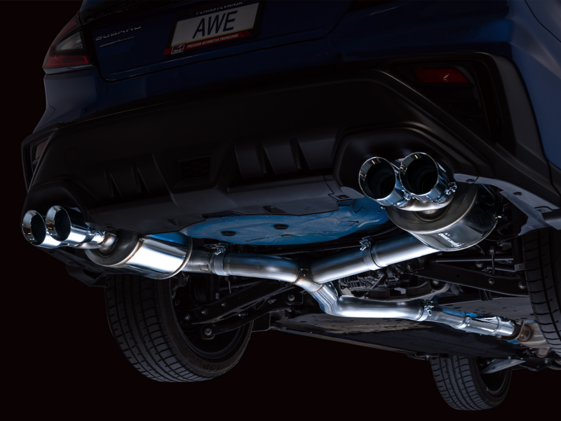 AWE Tuning 2022+ VB Subaru WRX Touring Edition Exhaust - Chrome Silver Tips 3015-42979 3015-42979 Photo - Mounted