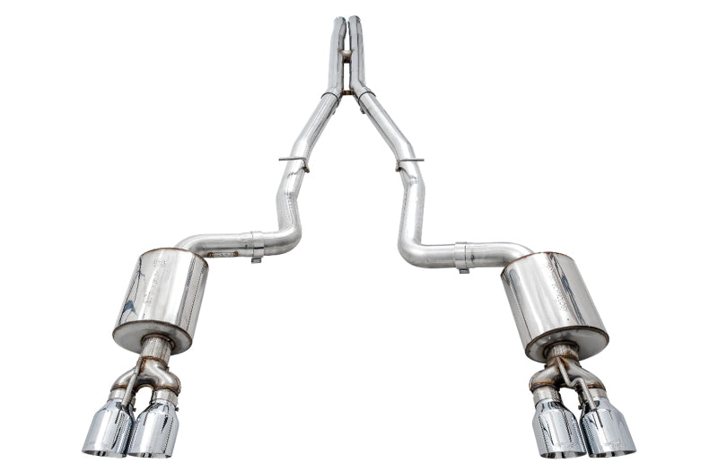 AWE Tuning 2015+ Dodge Challenger 6.4L/6.2L Non-Resonated Touring Edition Exhaust - Quad Silver Tips 3020-42074 3020-42074 Photo - out of package