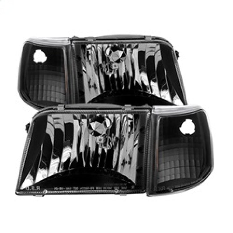 SPYDER Xtune Ford Ranger 93-97 Crystal Headlights w/ Corner Lights 4pcs Sets Black HD-JH-FR93-SET-BK 9029363 9029363 Photo - Primary