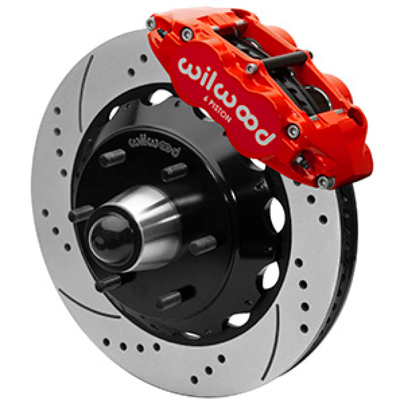 Wilwood 63-87 C10 FNSL6R Front Big Brake Brake Kit 14in drill/slot 6x5.5 BP for drop spindles - Red 140-16458-DR