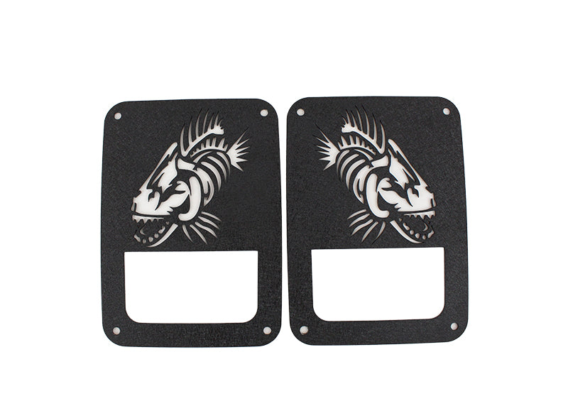 Fishbone Offroad 07-18 Jeep Wrangler JK - Black Textured Powdercoat Tail Light Covers FB31043 FB31043 Photo - Primary
