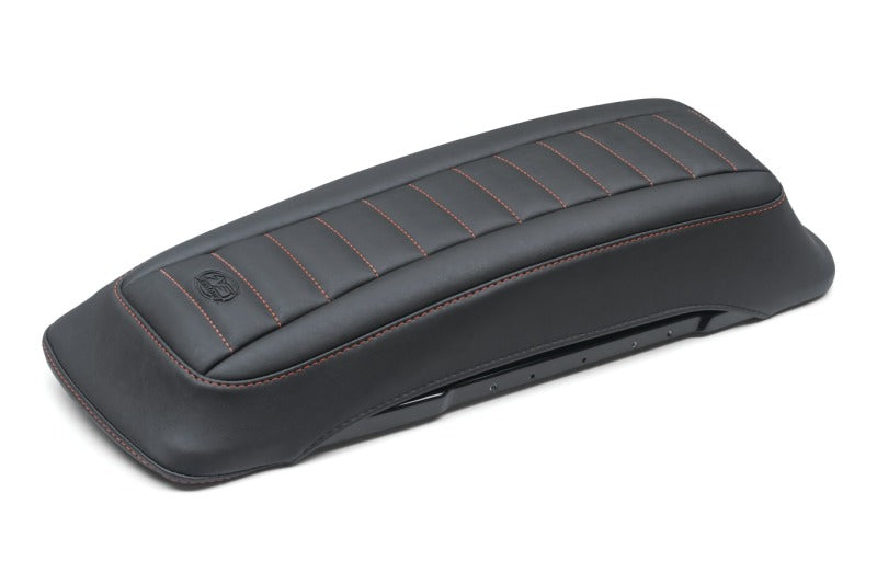 Mustang Motorcycle Mustang 97-13 HD FL Touring Saddlebag Tour-Pak Lid Covers (Pair) Deluxe - Black w/ Red Stitching 77637AB 77637AB User 1