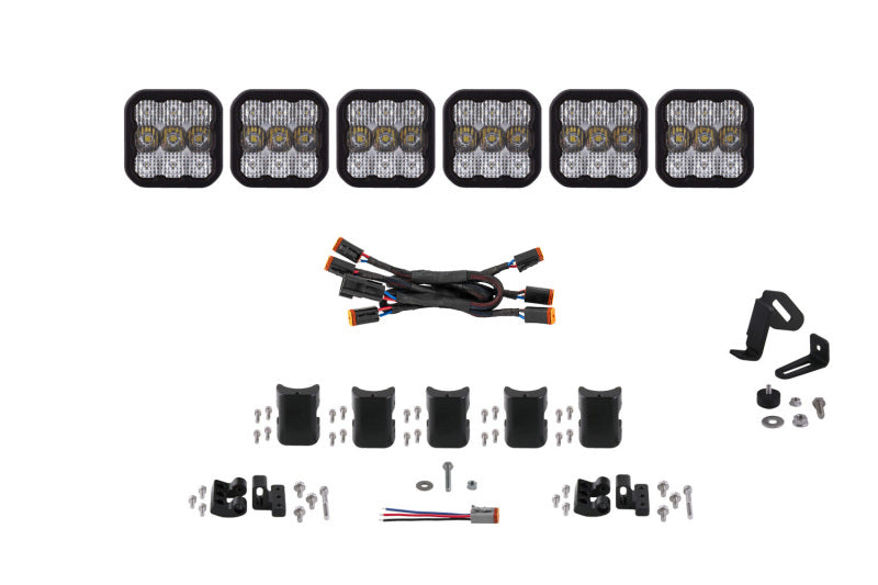 Diode Dynamics SS5 Pro Universal CrossLink 6-Pod Lightbar - White Combo DD7244 DD7244 Photo - Primary