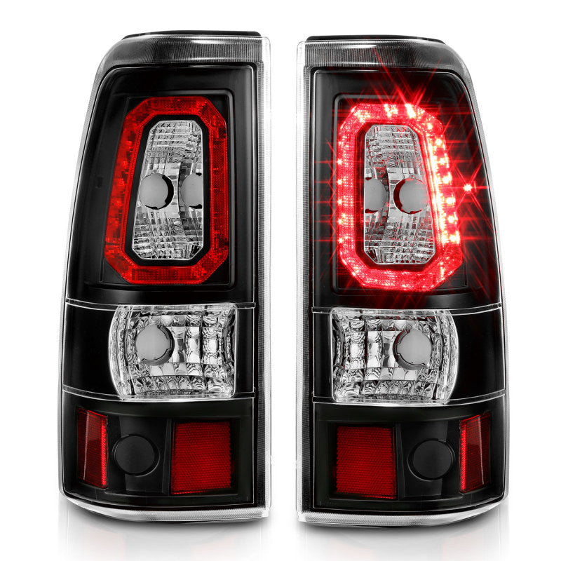 ANZO 2003-2006 Chevy Silverado 1500 LED Taillights Plank Style Black w/Clear Lens 311327 311327 Photo - Unmounted