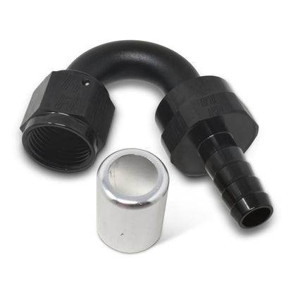 Russell Hose End #6 Crimp On Swivel 150 Degree Black & Clr 610503 Photo - out of package