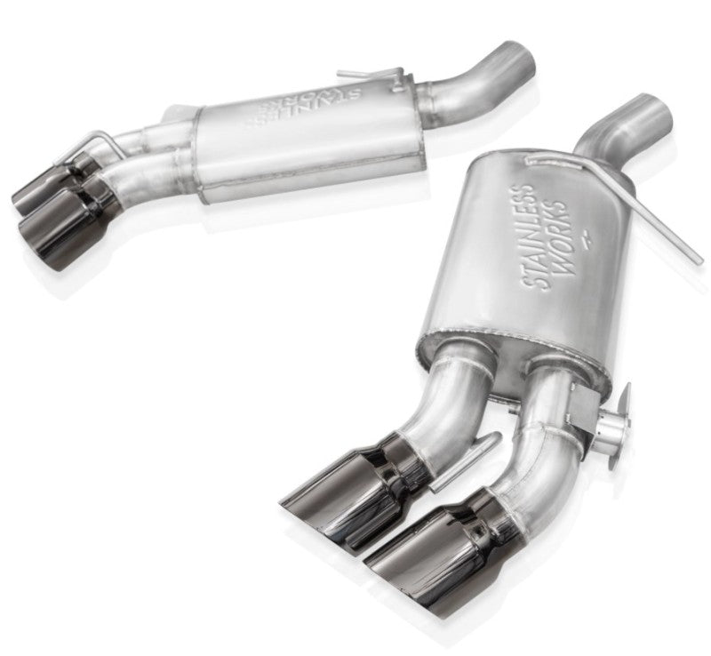 Stainless Works 16-21 Camaro SS 3in Redline Factory Connect Axle Back w/Valve - 4in Quad Black Tips CA16RVMKFRBC CA16RVMKFRBC User 1