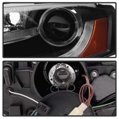 Spyder Audi A4 09-12 Projector Headlights Halogen Model Only - DRL LED Black PRO-YD-AA408-DRL-BK 5081544 5081544 Photo - Unmounted