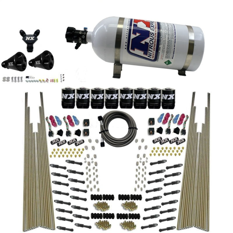 Nitrous Express 8 Cyl Dry Direct Port Four Stage 8 Solenoids Nitrous Kit (200-600HP) w/10lb Bottle 93306-10 93306-10 Photo - Primary