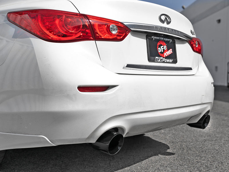 aFe Takeda 2.5in 304 SS Cat-Back Exhaust System w/ Black Tips 16-18 In 49-36132NM-B Photo - Mounted
