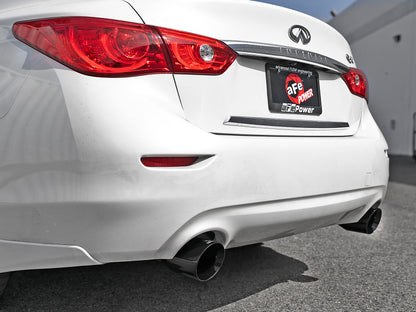 aFe Takeda 2.5in 304 SS Cat-Back Exhaust System w/ Black Tips 16-18 In 49-36132NM-B Photo - Mounted