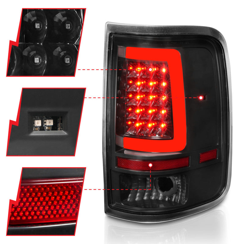 ANZO 2004-2006 Ford F-150 LED Tail Lights w/ Light Bar Black Housing Clear Lens 311342 311342 Photo - Unmounted