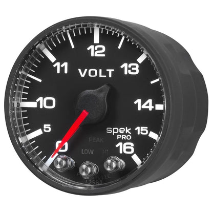 Autometer 2-1/16" Volmeter, 0-16V, Digital Stepper Motor, Spek-Pro, Black Dial P344328 User 3