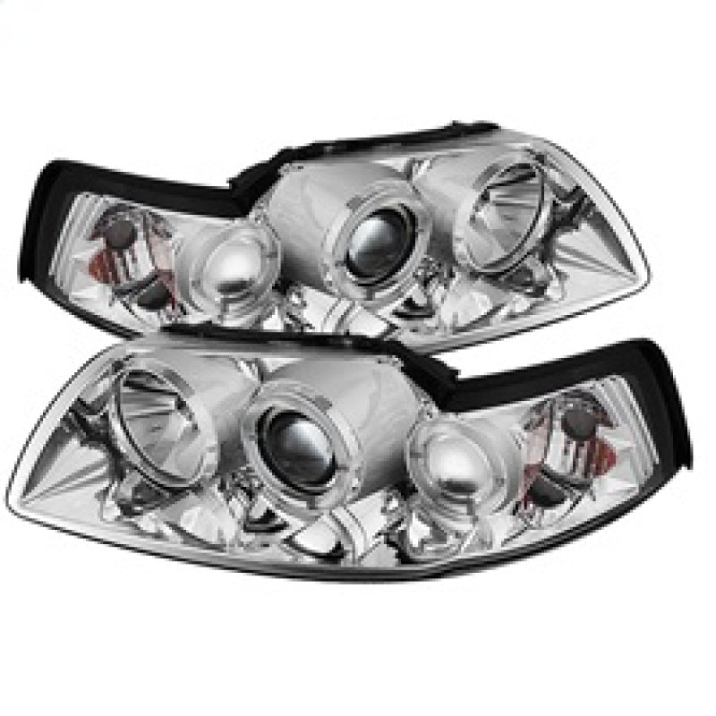 Spyder Ford Mustang 99-04 Projector Headlights LED Halo Chrome High H1 Low H1 PRO-YD-FM99-1PC-AM-C 5010452 5010452 Photo - Primary