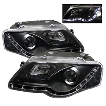 Spyder Volkswagen Passat 06-08 Projector Headlights DRL Black High H1 Low H1 PRO-YD-VP06-DRL-BK 5012326 5012326 Photo - Primary