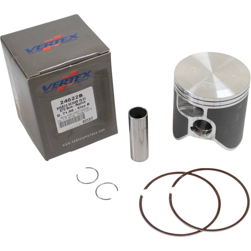 Vertex Pistons Vertex Piston 16-24 Sherco SE-R 300 300cc Cast Replica Piston Kit 24622B 24622B Photo - Primary