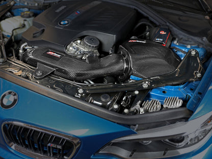 aFe Black Series Carbon Fiber CAIS w/Pro 5R Filter 16-18 BMW M2 (F87) L6-3.0L 58-10004R 58-10004R Photo - Mounted
