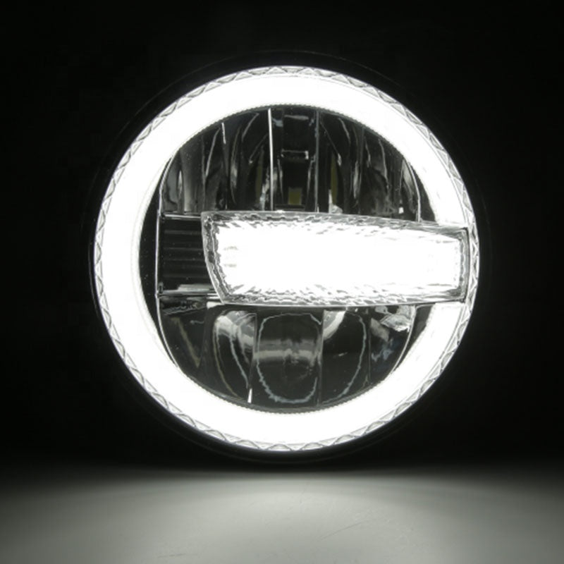 Raxiom 97-18 Jeep Wrangler TJ/JK 7-Inch LED Headlights w/ Halos- Black Housing (Clear Lens) J155018 J155018 Photo - Close Up
